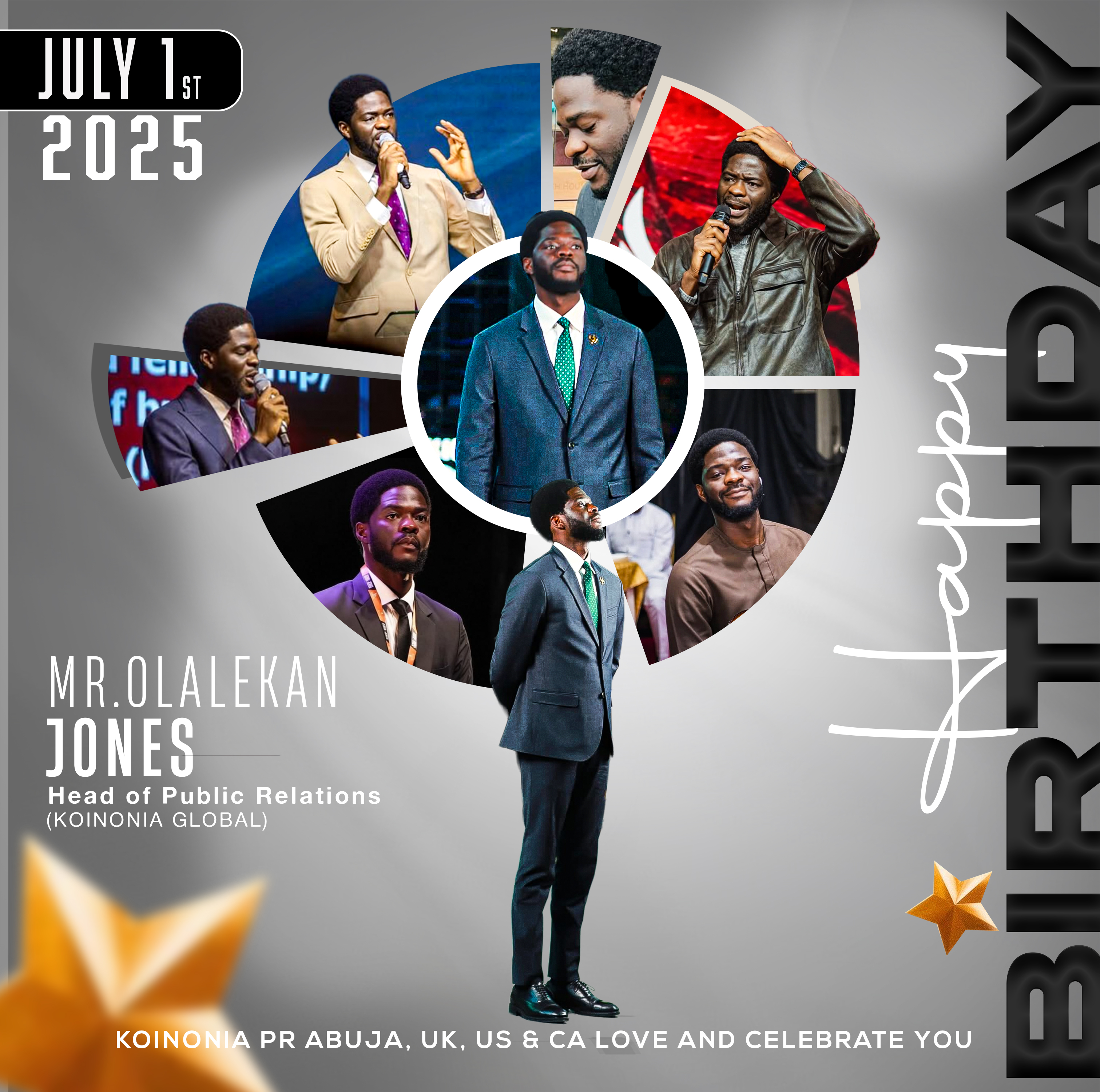 Olalekan Jones birthday design gray